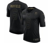 Men Cleveland Browns #6 Baker Mayfield Nike 2020 Salute To Service Limited Jersey Black