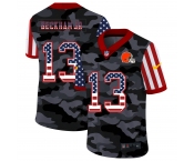 Men New Nike Cleveland Browns #13 Beckham jr 2020 Nike Camo USA Salute to Service Limited Jersey