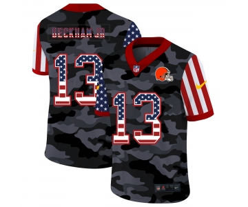 Men New Nike Cleveland Browns #13 Beckham jr 2020 Nike Camo USA Salute to Service Limited Jersey