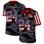 Men New Nike Cleveland Browns #24 Chubb 2020 Nike Camo USA Salute to Service Limited Jersey