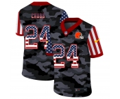 Men New Nike Cleveland Browns #24 Chubb 2020 Nike Camo USA Salute to Service Limited Jersey