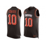 Men Nike Cleveland Browns #10 Sammie Coates Limited Brown Player Name & Number Tank Top NFL Jersey