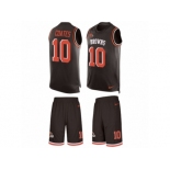 Men Nike Cleveland Browns #10 Sammie Coates Limited Brown Tank Top Suit NFL Jersey