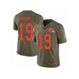 Men Nike Cleveland Browns #19 Bernie Kosar Limited Olive 2017 Salute to Service NFL Jersey