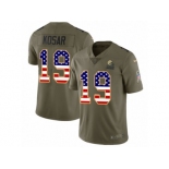 Men Nike Cleveland Browns #19 Bernie Kosar Limited Olive USA Flag 2017 Salute to Service NFL Jersey