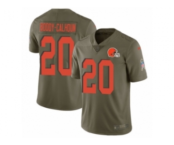 Men Nike Cleveland Browns #20 Briean Boddy-Calhoun Limited Olive 2017 Salute to Service NFL Jersey