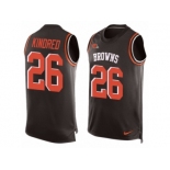 Men Nike Cleveland Browns #26 Derrick Kindred Limited Brown Player Name & Number Tank Top NFL Jersey