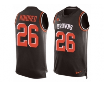 Men Nike Cleveland Browns #26 Derrick Kindred Limited Brown Player Name & Number Tank Top NFL Jersey