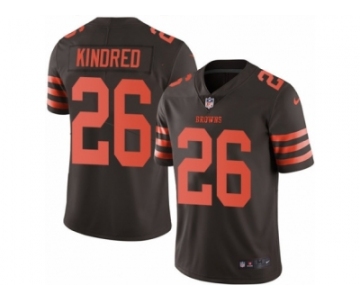 Men Nike Cleveland Browns #26 Derrick Kindred Limited Brown Rush Vapor Untouchable NFL Jersey