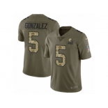 Men Nike Cleveland Browns #5 Zane Gonzalez Limited Olive Camo 2017 Salute to Service NFL Jersey