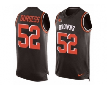 Men Nike Cleveland Browns #52 James Burgess Limited Brown Player Name & Number Tank Top NFL Jersey