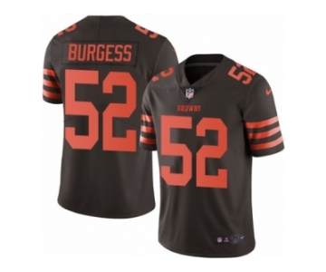 Men Nike Cleveland Browns #52 James Burgess Limited Brown Rush Vapor Untouchable NFL Jersey