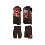 Men Nike Cleveland Browns #52 James Burgess Limited Brown Tank Top Suit NFL Jersey