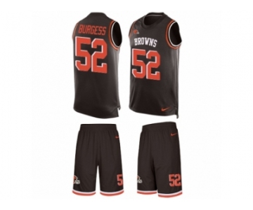 Men Nike Cleveland Browns #52 James Burgess Limited Brown Tank Top Suit NFL Jersey