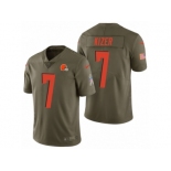 Men Nike Cleveland Browns #7 DeShone Kizer Olive 2017 Salute to Service Limited Jerseys