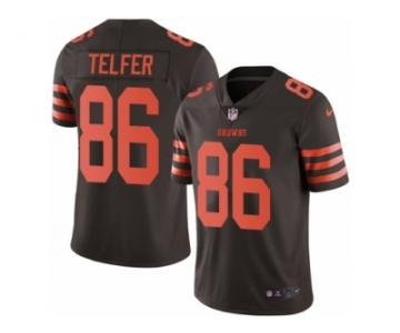 Men Nike Cleveland Browns #86 Randall Telfer Limited Brown Rush Vapor Untouchable NFL Jersey