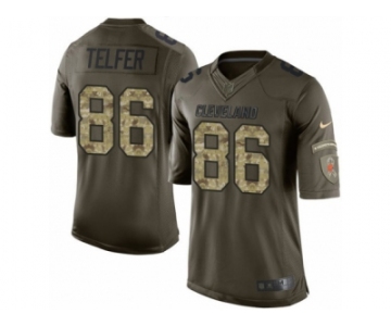 Men Nike Cleveland Browns #86 Randall Telfer Limited Green Salute to Service NFL Jersey