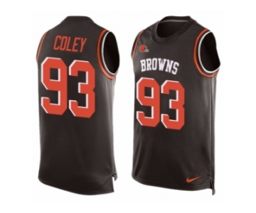 Men Nike Cleveland Browns #93 Trevon Coley Limited Brown Player Name & Number Tank Top NFL Jersey