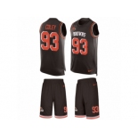 Men Nike Cleveland Browns #93 Trevon Coley Limited Brown Tank Top Suit NFL Jersey