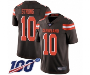 Men's Cleveland Browns #10 Jaelen Strong Brown Team Color Vapor Untouchable Limited Player 100th Season Football Jersey