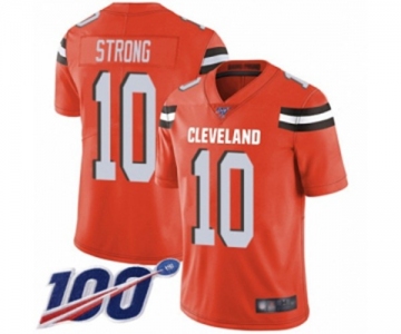 Men's Cleveland Browns #10 Jaelen Strong Orange Alternate Vapor Untouchable Limited Player 100th Season Football Jersey