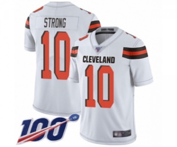 Men's Cleveland Browns #10 Jaelen Strong White Vapor Untouchable Limited Player 100th Season Football Jersey