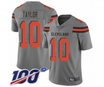 Men's Cleveland Browns #10 Taywan Taylor Limited Gray Inverted Legend 100th Season Football Jersey