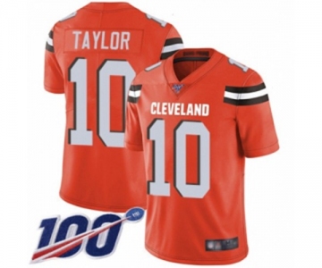 Men's Cleveland Browns #10 Taywan Taylor Orange Alternate Vapor Untouchable Limited Player 100th Season Football Jersey