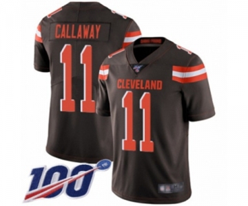 Men's Cleveland Browns #11 Antonio Callaway Brown Team Color Vapor Untouchable Limited Player 100th Season Football Jersey