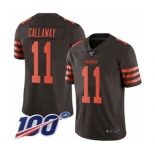 Men's Cleveland Browns #11 Antonio Callaway Limited Brown Rush Vapor Untouchable 100th Season Football Jersey