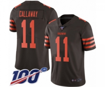 Men's Cleveland Browns #11 Antonio Callaway Limited Brown Rush Vapor Untouchable 100th Season Football Jersey