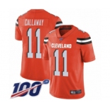 Men's Cleveland Browns #11 Antonio Callaway Orange Alternate Vapor Untouchable Limited Player 100th Season Football Jersey