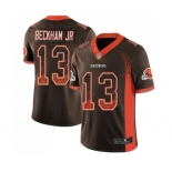 Men's Cleveland Browns #13 Odell Beckham Jr. Limited Brown Rush Drift Fashion Football Jersey