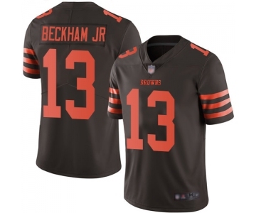 Men's Cleveland Browns #13 Odell Beckham Jr. Limited Brown Rush Vapor Untouchable Football Jersey