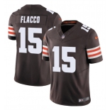 Men's Cleveland Browns #15 Joe Flacco Brown 2023 F.U.S.E. Vapor Limited Football Stitched Jersey