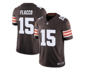 Men's Cleveland Browns #15 Joe Flacco Brown 2023 F.U.S.E. Vapor Limited Football Stitched Jersey