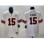 Men's Cleveland Browns #15 Joe Flacco White 1946 Collection Vapor Untouchable Limited Football Stitched Jersey