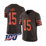 Men's Cleveland Browns #15 Ricardo Louis Limited Brown Rush Vapor Untouchable 100th Season Football Jersey