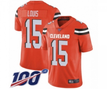 Men's Cleveland Browns #15 Ricardo Louis Orange Alternate Vapor Untouchable Limited Player 100th Season Football Jersey