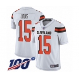 Men's Cleveland Browns #15 Ricardo Louis White Vapor Untouchable Limited Player 100th Season Football Jersey