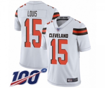 Men's Cleveland Browns #15 Ricardo Louis White Vapor Untouchable Limited Player 100th Season Football Jersey