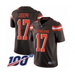 Men's Cleveland Browns #17 Greg Joseph Brown Team Color Vapor Untouchable Limited Player 100th Season Football Jersey