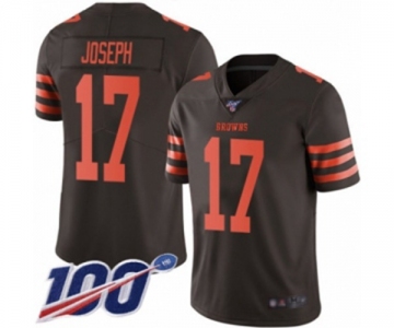 Men's Cleveland Browns #17 Greg Joseph Limited Brown Rush Vapor Untouchable 100th Season Football Jersey