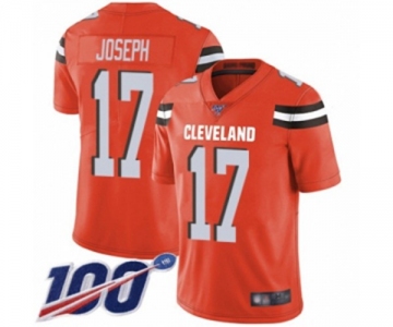 Men's Cleveland Browns #17 Greg Joseph Orange Alternate Vapor Untouchable Limited Player 100th Season Football Jersey