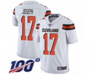 Men's Cleveland Browns #17 Greg Joseph White Vapor Untouchable Limited Player 100th Season Football Jersey