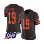 Men's Cleveland Browns #19 Bernie Kosar Limited Brown Rush Vapor Untouchable 100th Season Football Jersey