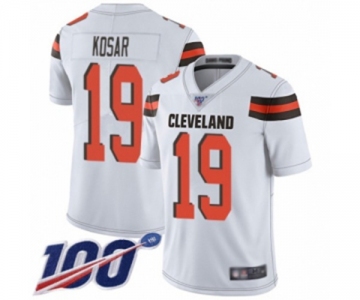 Men's Cleveland Browns #19 Bernie Kosar White Vapor Untouchable Limited Player 100th Season Football Jersey