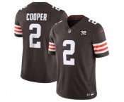 Men's Cleveland Browns #2 Amari Cooper Brown 2023 F.U.S.E. With Jim Brown Memorial Patch Vapor Untouchable Limited Football Stitched Jersey