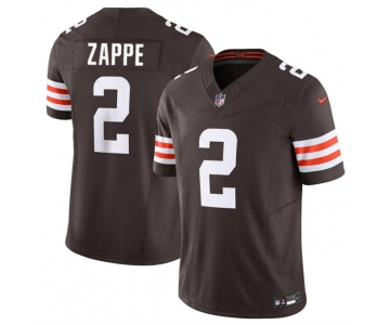 Men's Cleveland Browns #2 Bailey Zappe Brown 2024 F.U.S.E. Vapor Limited Stitched Football Jersey