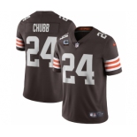 Men's Cleveland Browns 2022 #24 Nick Chubb Brown With 1-star C Patch Vapor Untouchable Limited NFL Stitched Jersey